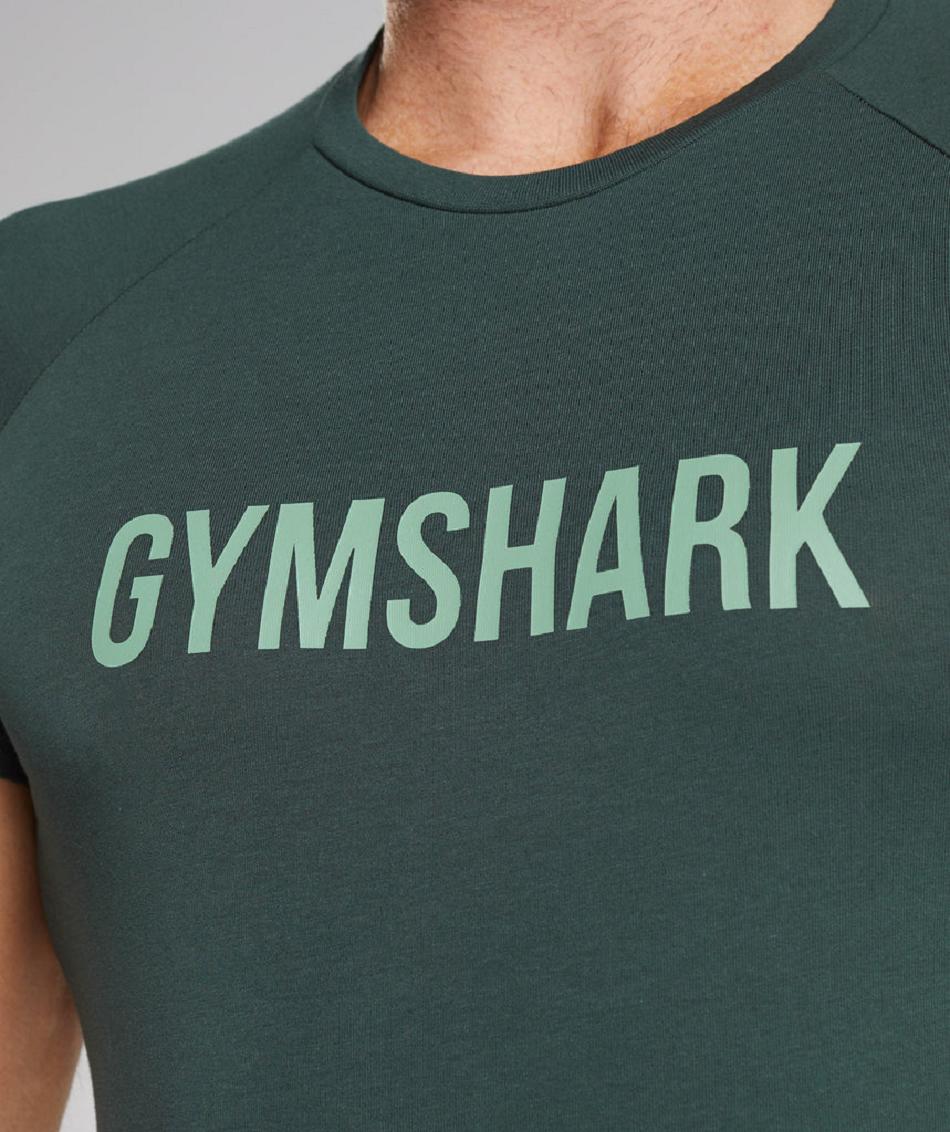 Gymshark Apollo Muške T Shirts Obsidijanske Zelene | HR 2426VRW